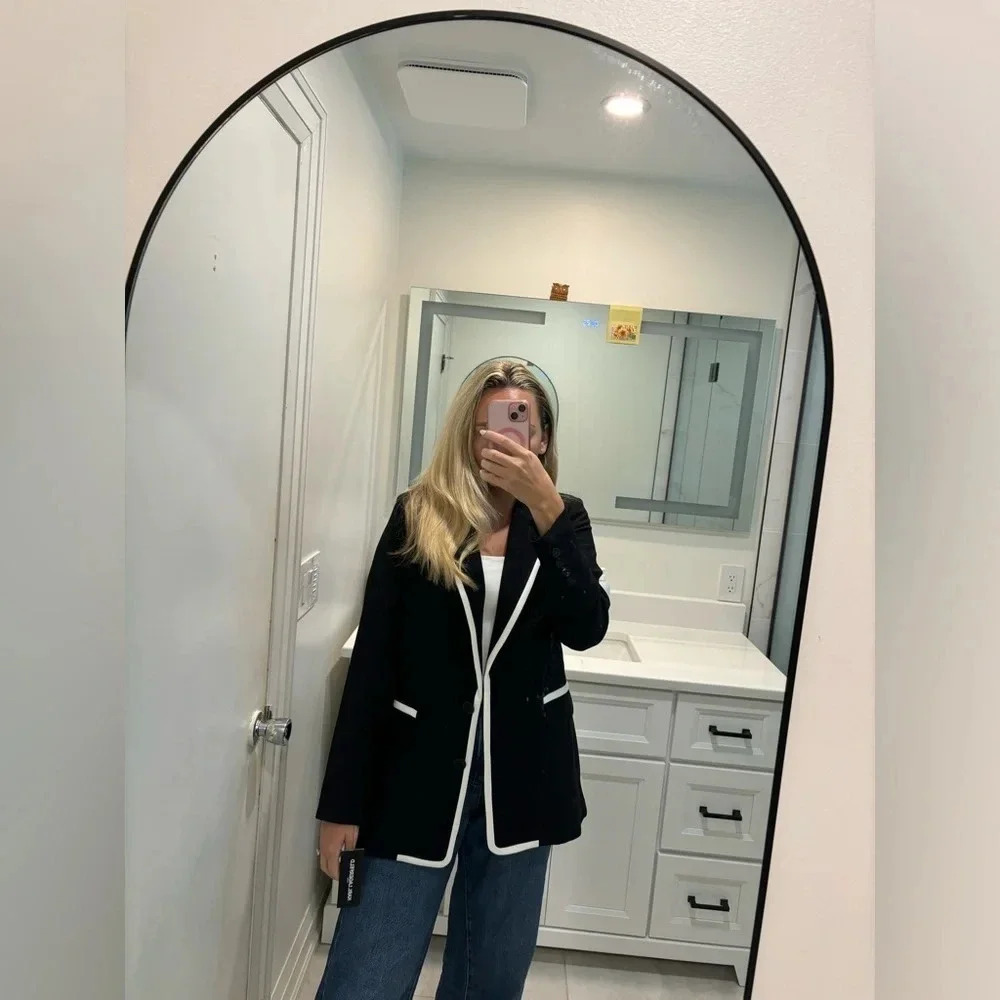 Karl Lagerfeld [8] Contrast-Trim Blazer NWT - Picture 7 of 8